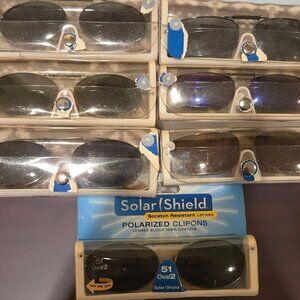 7 Pair different sunglass clip ons polarized Solar Shield brand $12 ea $70all